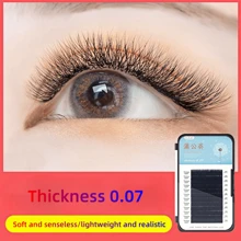 zernber 假睫毛,1 盒嫁接睫毛延長自然捲曲卷,柔軟無感/輕盈逼真,厚度 0.05 0.07,長度 8-12 毫米,簇狀睫毛假睫毛睫毛延長 - B - 查看 4