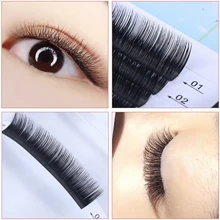 zernber 假睫毛,1 盒嫁接睫毛延長自然捲曲卷,柔軟無感/輕盈逼真,厚度 0.05 0.07,長度 8-12 毫米,簇狀睫毛假睫毛睫毛延長 - B - 查看 6