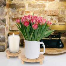 3PCS Wooden Display Riser for Display,Round Display Stand,Wood Riser Pedestal Stand for Home Decor and Organizer - Multicolor - View 6