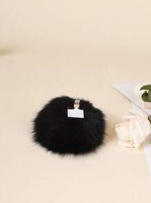 1 Pair Black Fluffy Pom Pom Shoe Clips, Suitable For Wedding Heels, Flats, DIY Removable Shoe Decorations - Black - View 2
