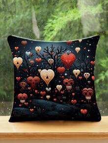 4入組情人節心型印花枕頭套 - 彩色 - 查看 4