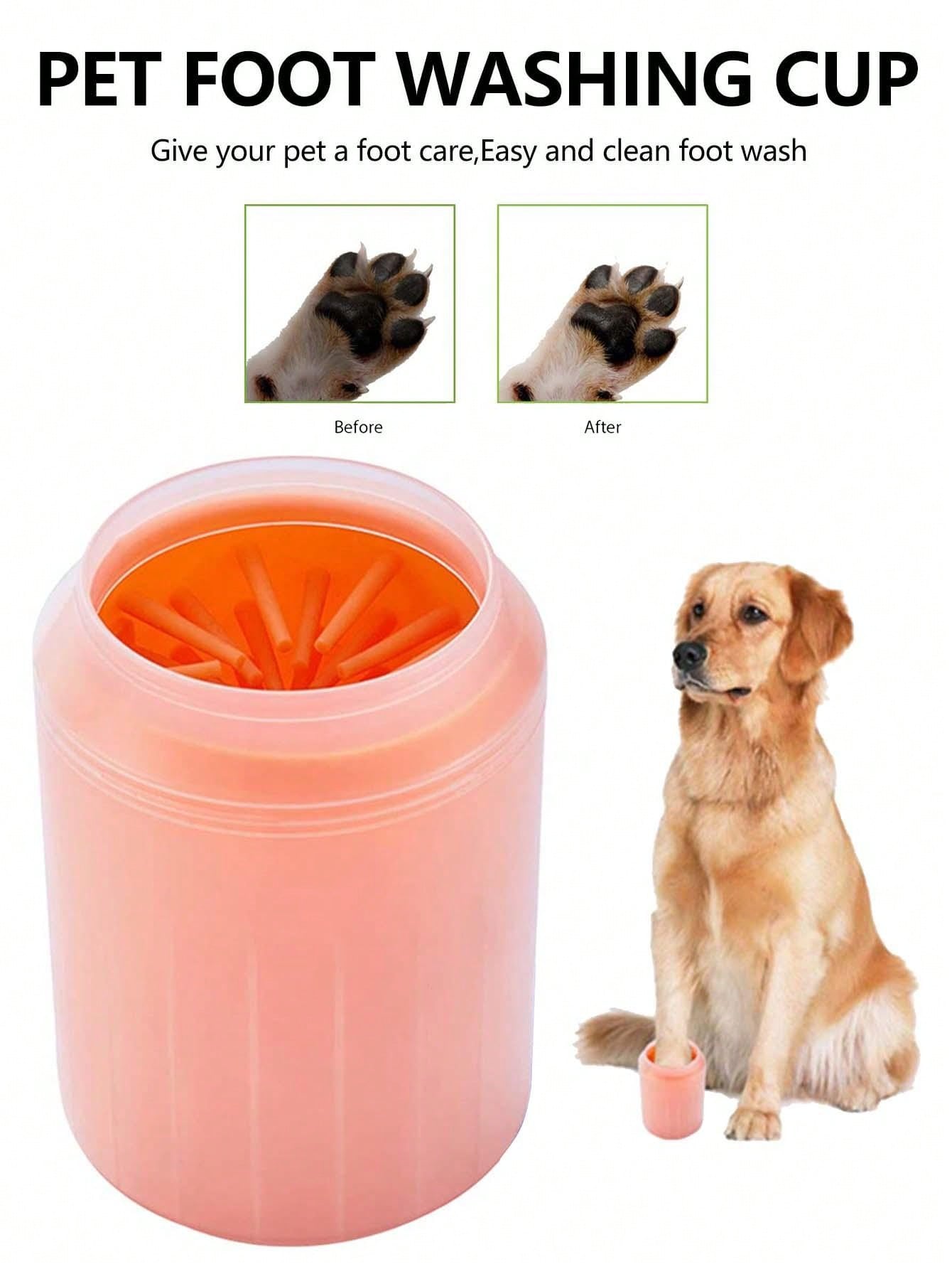 Pet Foot Washing Cup For Dogs And Cats, Medium To Large Breeds Wash Cup, Teddy Gold Hair Foot