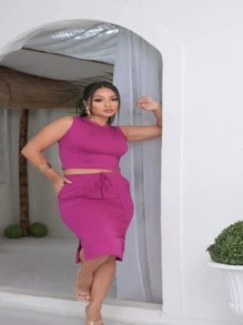 Women Two-piece Outfits - 紫色 - 查看 1