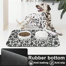 寵物墊吸水貓狗食物墊防滑易於清潔狗墊 - 淺灰色 - 查看 7