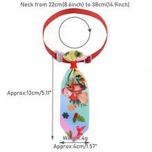 1 件隨機顏色聖誕寵物裝扮雪花和節日圖案領帶羅紋領帶配件 - 彩色 - 查看 2