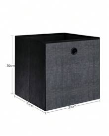 HaluPeit Storage Cubes, 30cm Foldable Cube Storage Container With Handles, Set Of 6, Closet Organizer For Shelves, Rustic Brown/Gray/Black - Black - View 7