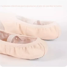 Zapatillas De Ballet Media Punta Lona Y - Beis - Ver 2