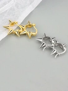 1pair Fashionable Geometric Bead & Studs, Circle Shaped Ear Drop Earrings, Women's Gift - Multicolor - View 4