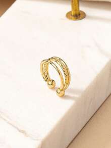 1入組金屬極簡迷你唇環 - 金黃色 - 查看 4