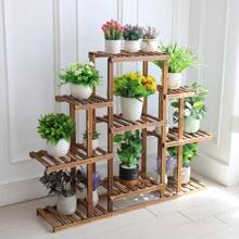 UNHO Plant Stand, Wooden Plant Shelf Indoor Plant Holder Flower Stand Outdoor Plant Rack Garden Display Ladder Planter Multi Plant Pot Holder 45.3"X9.8"X38" - màu nâu - Xem 1