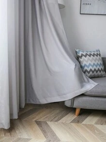 1 件灰色裝潢半透明天鵝絨窗簾,簡約風格窗簾,適合客廳、臥室、窗戶、門 - 深灰色 - 查看 9