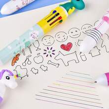 1 pieza Juego de reglas mágicas para dibujo de niños, plantilla multifuncional, paquete y patrón aleatorios, reglas - Multicolor - Ver 7