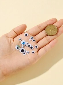 1盒743入組黑色和白色塑料擺動眼睛按鈕，背面帶標籤，適合DIY剪貼簿工藝品玩具配件混合顏色眼睛設計DIY珠寶配件 - 彩色 - 查看 6