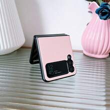 純色簡約保護殼,適用於女性,與三星galaxy Zflip3/4和華為zflip 5兼容 - 紫色 - 查看 6