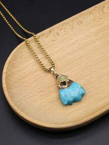 1 件天然半宝石不对称水晶簇吊坠项链适合男士和女士日常佩戴 - 不規則形 - 查看 10