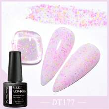 7ml Cheese Glitter Gel Nail Polish Macaron Color Sequins Semi Permanent Soak Off UV LED Gel Polish Nail Art Gel Varnishes - Pink - View 2