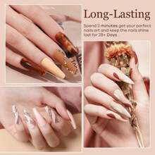 Modelones Gel Nail Polish Kit -6 Colors Nude Pink Gel Polish Set Skin Tones Neutral Brown Soak Off Gel Nail Kit Manicure DIY Nail Art Salon Home Gift - 棕色 - 查看 2