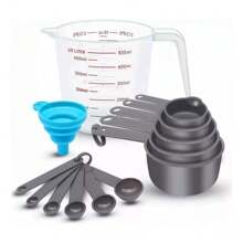 13pcs Juego De Tazas Cucharas Medidora Para Cocina Reposter Juego Cuchara Taza Medidora Cocina Reposteria,Juego Cuchara Taza Medidora Cocina Reposteria - Gris - Ver 1