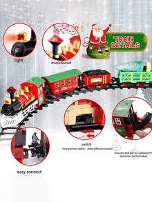 1 Pieza/set Tren De Juguete Colgante Para Árbol De Navidad Con Efectos Sonoros Y Luminosos Y Música De Navidad, De Color, Estilo Y Tamaño Aleatorios Para Decoración Navideña, 31 Piezas Incluidas - Multicolor - Ver 2