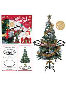1 Pieza/set Tren De Juguete Colgante Para Árbol De Navidad Con Efectos Sonoros Y Luminosos Y Música De Navidad, De Color, Estilo Y Tamaño Aleatorios Para Decoración Navideña, 31 Piezas Incluidas - Multicolor - Ver 1