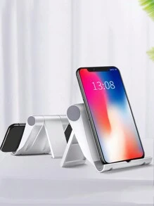 Foldable & Portable Desktop Phone & Tablet Stand, Adjustable Slouchy Bracket For Multi-Angle Viewing - White - View 1