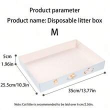 1pc Disposable Portable Cat Litter Box For Travel With Large Capacity, Foldable, Exclusive For Pets Use - Blue - View 5