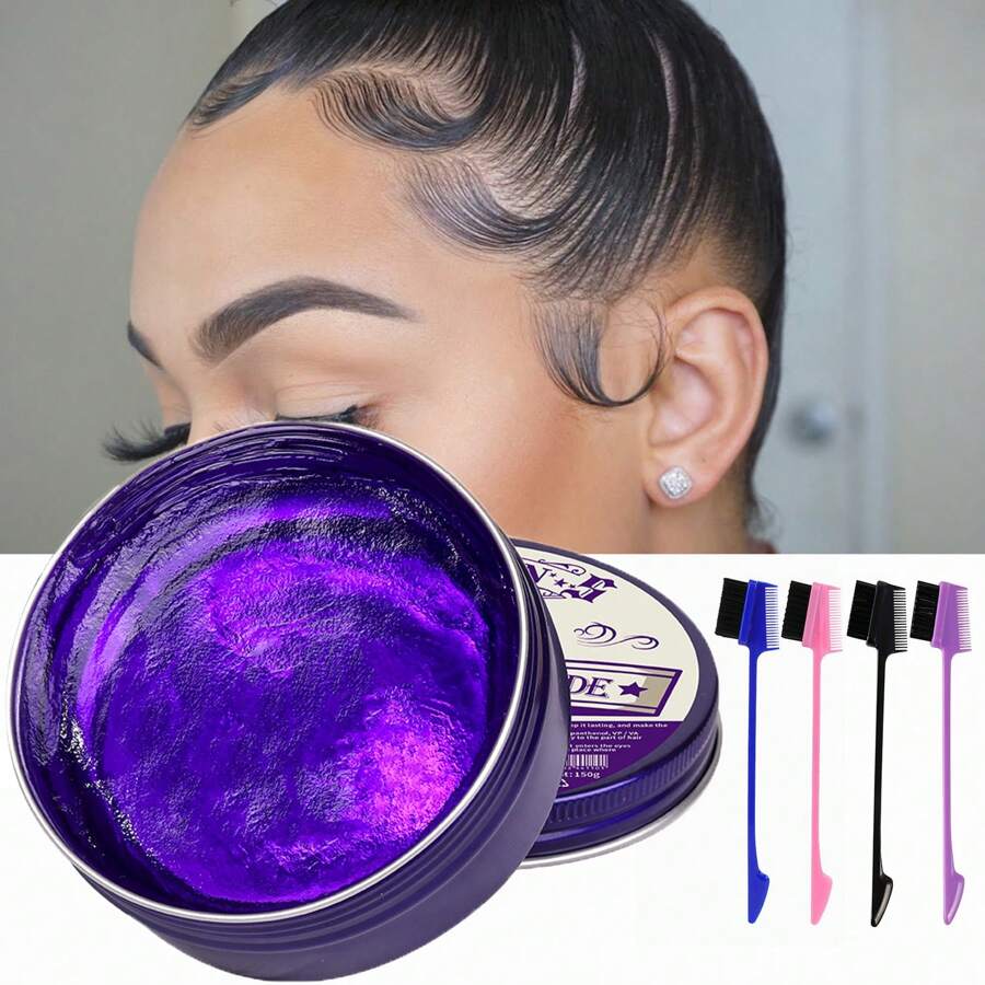 1pc purple Edge Control Gel, 150g Long Lasting AntiFrizz Gel