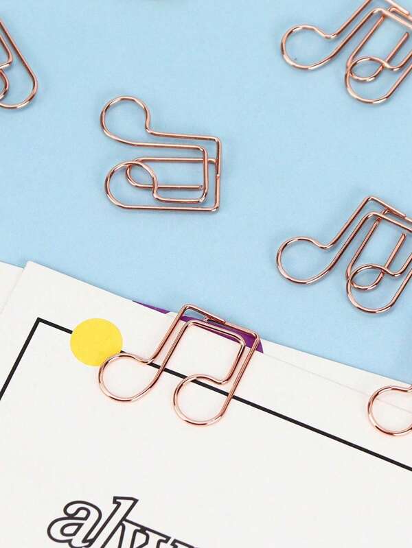 20pcs/Pack Creative Eighth Note Shaped Paper Clips With Cartoon & Unique Shaped Memo Clips And Music Notation Brooches, Cute Office Supplies Back To School,Back To School,School Supplies