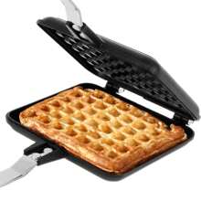 1 pieza Sartén aluminio waffle moderno para cocina,Molde Antiadherente de aleación de Aluminio, Placa Doble para Cocina casera - Negro - Ver 5