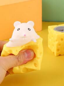 顏色隨機 起司起司老鼠杯減壓玩具創意擠壓發洩黃色老鼠減壓神器 - 彩色 - 查看 3