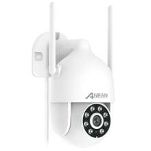 ANRAN Bewakingscamera, wifi, 2 K 3 MP HD nachtzicht, intercomfunctie, geluidsalarm, bewegingsdetectie, 360 buitencamera, draadloos, IP-camera met projector, 2,4 GHz WiFi, P2, wit
