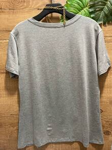 Plus Size T-Shirts - Màu Xám nhạt - Xem 2