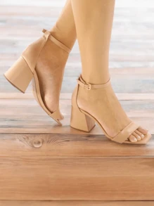 Women Heeled Sandals - Màu be - Xem 4