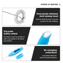 1入2023年男士聖誕禮物,迷你電動牛奶泡沫器手持式電池式自動攪拌器攪拌器奶泡製造機奶泡製造機攪拌器批發奶泡器蛋拂有強大的攪拌器咖啡 - 白色 - 查看 4