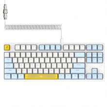 Ak873/X87 Gaming Keyboard, Rgb Backlit, Hot-Swappable, Pbt Keycaps, 75% Tkl Layout, Ergonomic Mechanical Keyboard, With Custom Braided Usb/Type-C Cable - Blue White/Blue Switch - blue white/blue switch - View 1