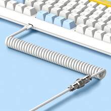 Ak873/X87 Gaming Keyboard, Rgb Backlit, Hot-Swappable, Pbt Keycaps, 75% Tkl Layout, Ergonomic Mechanical Keyboard, With Custom Braided Usb/Type-C Cable - Blue White/Blue Switch - blue white/blue switch - View 5