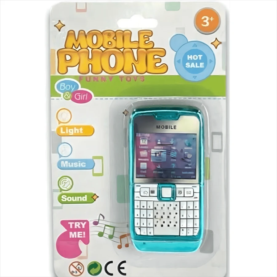CELULAR DE JUGUETE CON MUSICA, PILA INCLUIDA, JUGUETE PARA BEBES Y NIÑOS PEQUEÑOS - Azul - Ver 1