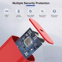 Khối sạc nhanh cho điện thoại, [2 gói-Đen/Đỏ] Khối sạc tường USB C 12W Khối sạc siêu nhanh Khối cắm Bộ chuyển đổi PD 3.0 Type C tương thích với IPhone 15 Pro Max/IPhone 14 Plus/13/12/11/AirPods/IPad Pro/Air/Mini - đỏ + đen - Xem 2