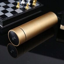1 件不銹鋼智慧杯帶溫度顯示,時尚便攜式水瓶 - 金色 - 查看 1