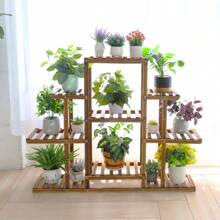 UNHO Plant Stand, Wooden Plant Shelf Indoor Plant Holder Flower Stand Outdoor Plant Rack Garden Display Ladder Planter Multi Plant Pot Holder 45.3"X9.8"X38" - màu nâu - Xem 2