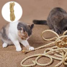 4mm/6mm Durable Natural Sisal Rope, 10m/66ft Cat Scratching Rope, Natural Sisal Rope For Scratching Post Tree Replacement Furniture Protector