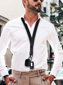 1 件黑色颈绳，带挂钩，可挂身份证件、钥匙、钥匙扣，是送给男女教师、职员、护士的绝佳圣诞礼物。休闲汽车配件，包袋饰品，学校风，可爱哥特风，Y2K - 黑色 - 查看 6