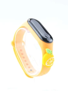 1pc Creative Lemon Shaped Smart Watch With Touch Screen, Led Display, Waterproof, For Men And Women - Orange - View 3