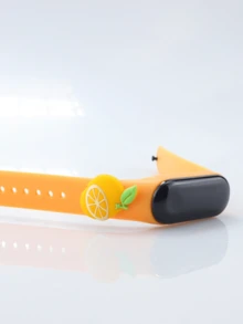 1pc Creative Lemon Shaped Smart Watch With Touch Screen, Led Display, Waterproof, For Men And Women - Orange - View 4