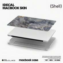 彩色繪製的黑色和灰色大理石圖案筆記本電腦套,適用於macbook,微軟筆記本電腦13.5英寸,微軟筆記本電腦15英寸,微軟筆記本電腦12英寸 - 軍綠色 - 查看 5