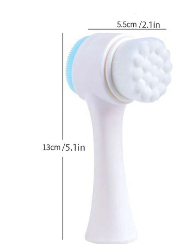 1pc Face Cleansing Brush, Soft Bristles, Double Sided Manual Face Brush