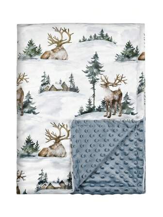 GLLQUEN BABY Baby Blankets, Super Soft Comfy Blankets, Minky Baby Reindeer Blanket For Newborn, Stroller Shower Gifts