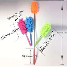 Anti-Static Fiber Dust Cleaning Brush For Cars, Homes And Offices - Orange - View 3