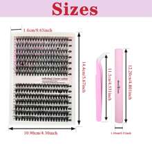 D-Curl Wimpernverlängerungs-Set, Schwarze individuelle Wimperncluster Curl 30D+40D 280 Stück, 9-16mm gemischte individuelle Wimperncluster zum Selbermachen Zuhause, D-Curl Wimpern, dicke Wimperncluster mit Wimpernkleber und Applikator für die Selbstanwendung Zuhause