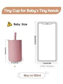 1 件 150ml 婴儿吸管杯 5oz 幼儿饮水杯带硅胶手柄适合婴儿学习使用吸管儿童便携式更实用喂食杯适合第一阶段 - 粉色 - 查看 4